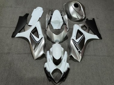Custom Silver White with Black - 2007-2008 Suzuki GSXR 1000