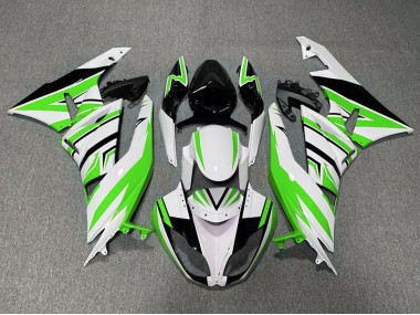 Green White and Black Zag - 2009-2012 Kawasaki ZX6R